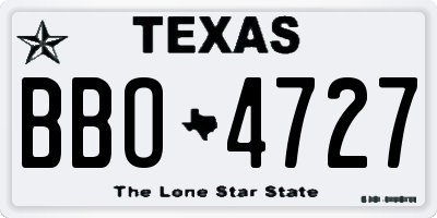 TX license plate BBO4727