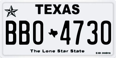 TX license plate BBO4730