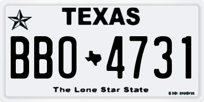 TX license plate BBO4731