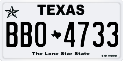 TX license plate BBO4733