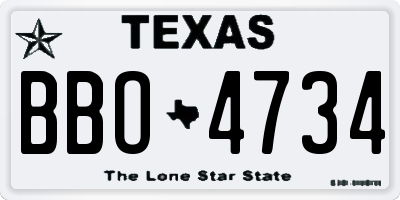 TX license plate BBO4734