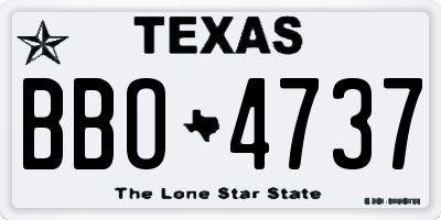 TX license plate BBO4737