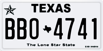 TX license plate BBO4741
