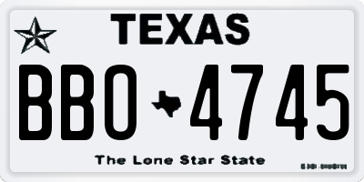 TX license plate BBO4745
