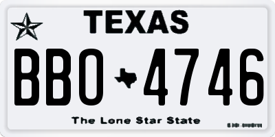 TX license plate BBO4746
