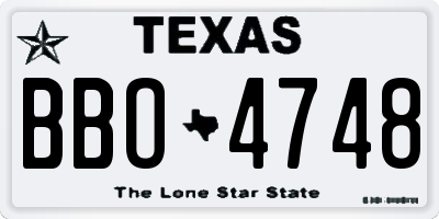 TX license plate BBO4748