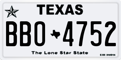 TX license plate BBO4752
