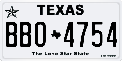 TX license plate BBO4754