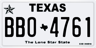 TX license plate BBO4761