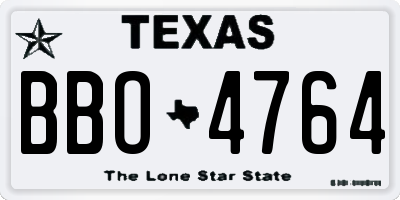 TX license plate BBO4764