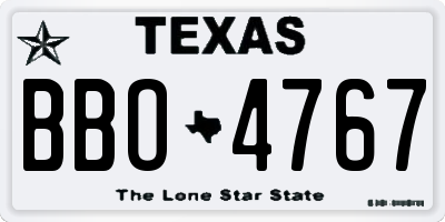 TX license plate BBO4767