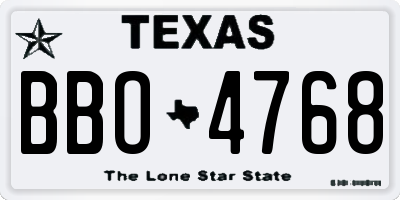 TX license plate BBO4768