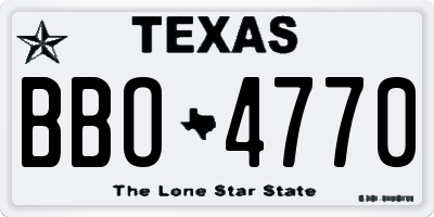 TX license plate BBO4770