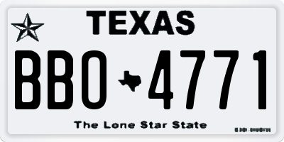 TX license plate BBO4771