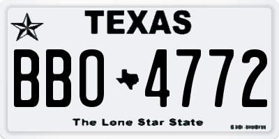 TX license plate BBO4772
