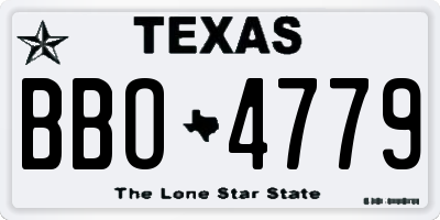 TX license plate BBO4779