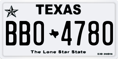 TX license plate BBO4780