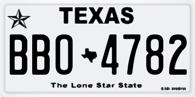TX license plate BBO4782
