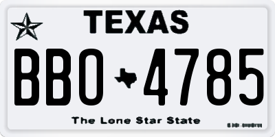 TX license plate BBO4785