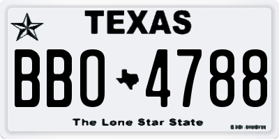 TX license plate BBO4788