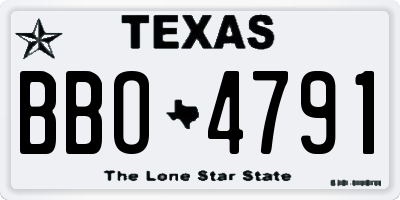 TX license plate BBO4791