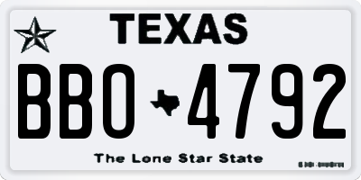 TX license plate BBO4792