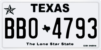 TX license plate BBO4793