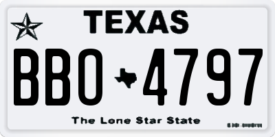 TX license plate BBO4797