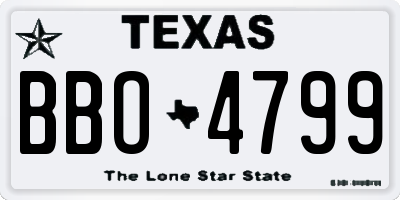 TX license plate BBO4799