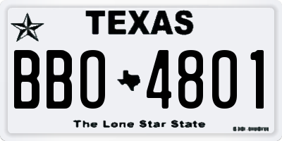 TX license plate BBO4801