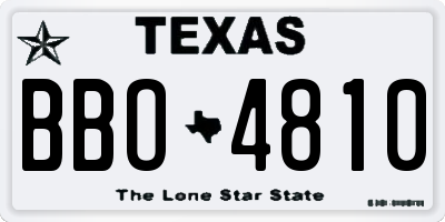TX license plate BBO4810