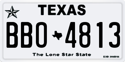 TX license plate BBO4813