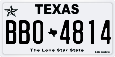 TX license plate BBO4814