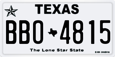 TX license plate BBO4815
