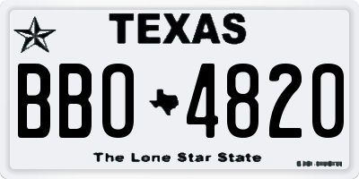 TX license plate BBO4820