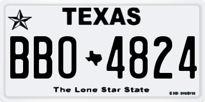 TX license plate BBO4824