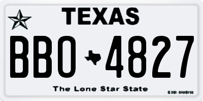 TX license plate BBO4827