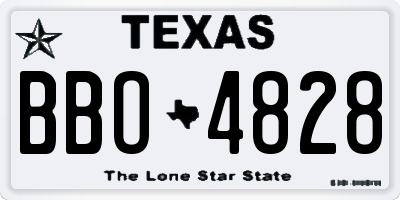 TX license plate BBO4828