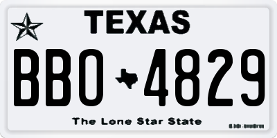 TX license plate BBO4829