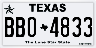 TX license plate BBO4833