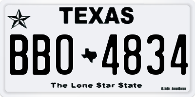 TX license plate BBO4834