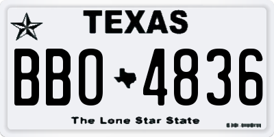 TX license plate BBO4836