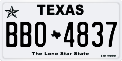 TX license plate BBO4837