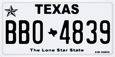 TX license plate BBO4839