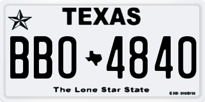 TX license plate BBO4840