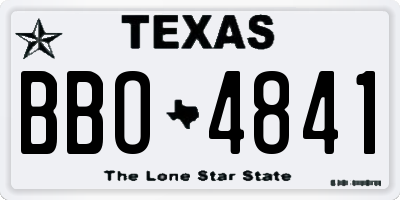 TX license plate BBO4841
