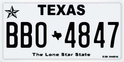 TX license plate BBO4847