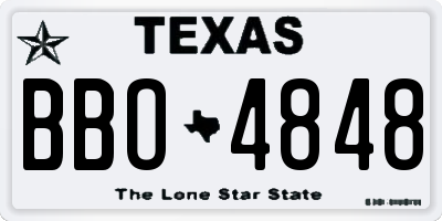 TX license plate BBO4848