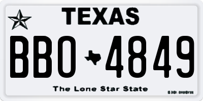 TX license plate BBO4849