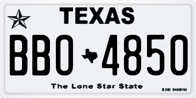 TX license plate BBO4850